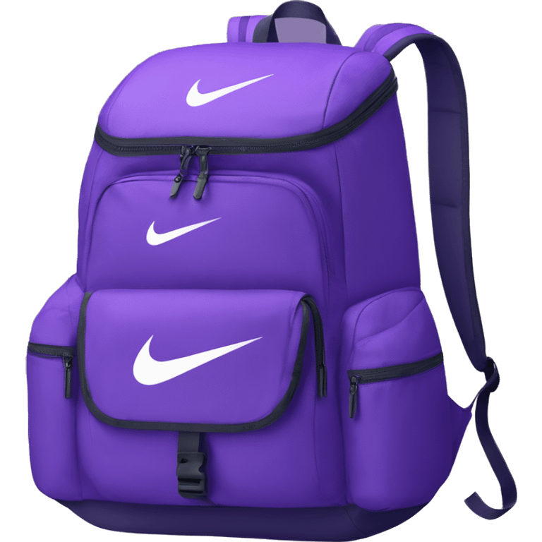 Purple Nike backpack with big Nike logo emoji