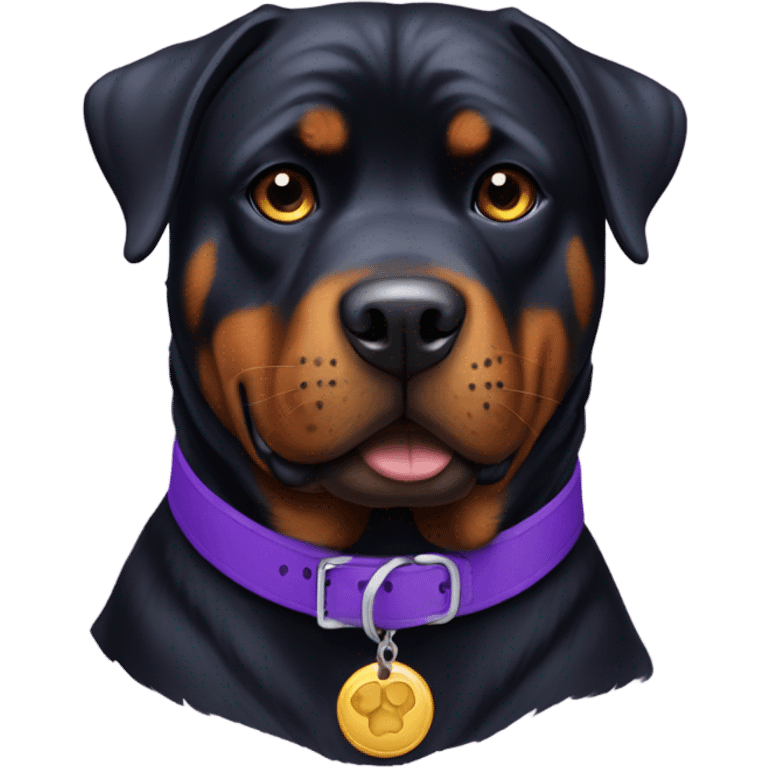  Rottweiler with a purple collar  emoji