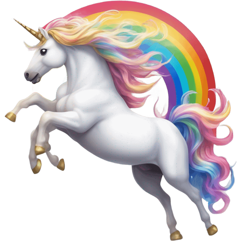 Unicorn throwing up rainbow  emoji