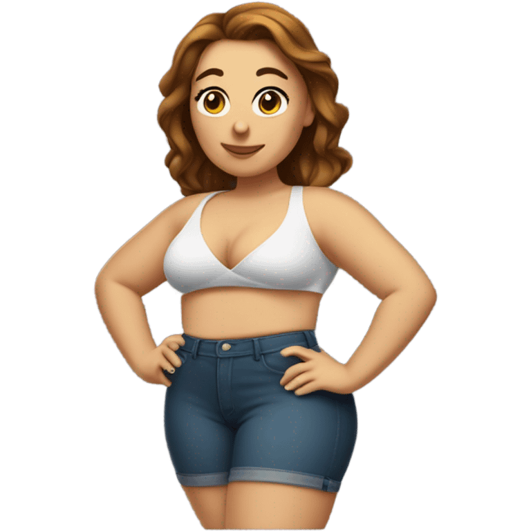 single Slim-Thicc white woman posing (hourglass figure) emoji