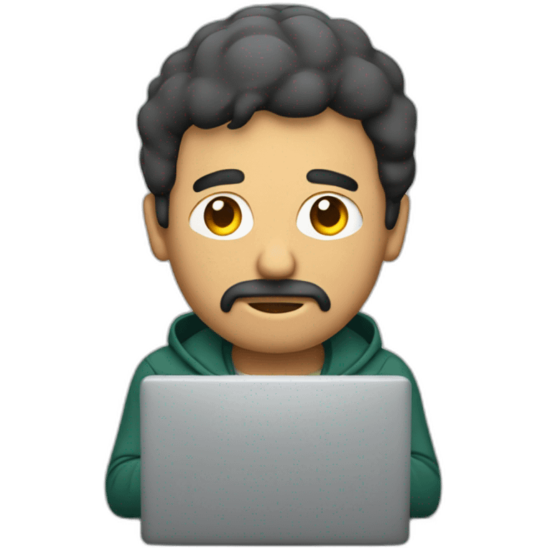 homem mexendo no computador emoji