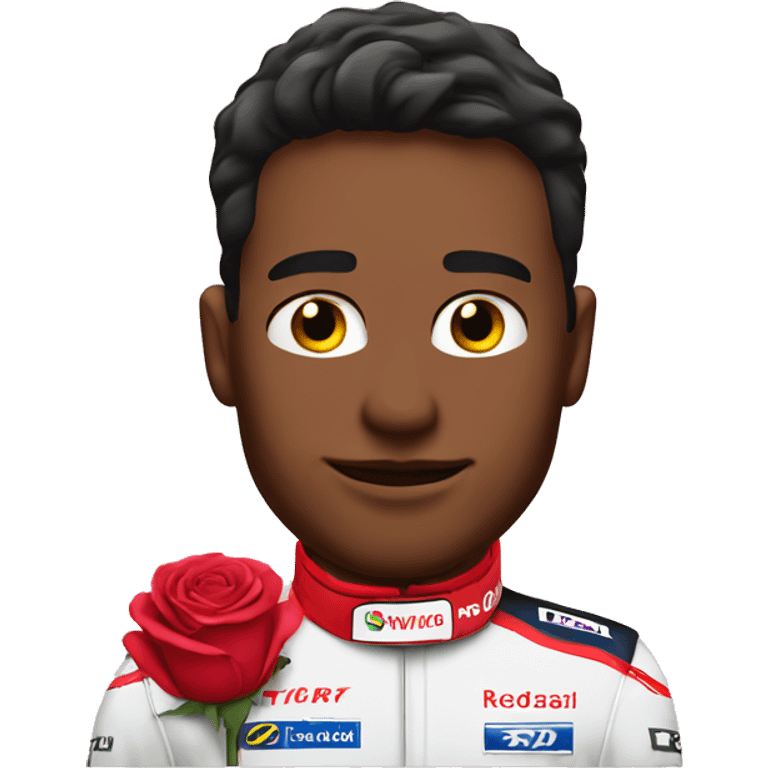 F1 driver with rose  emoji