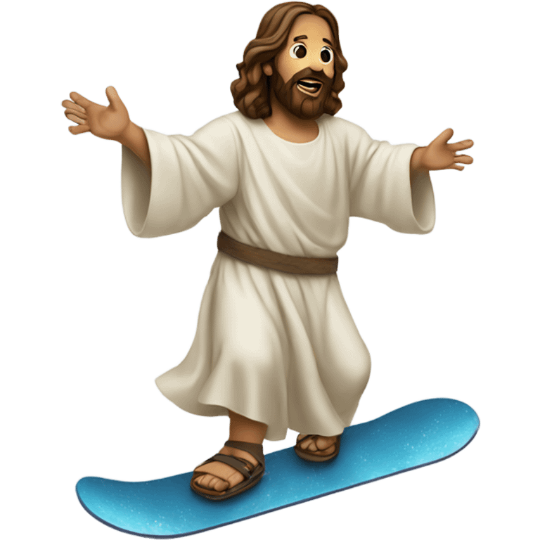 Jesus on a snowboard  emoji