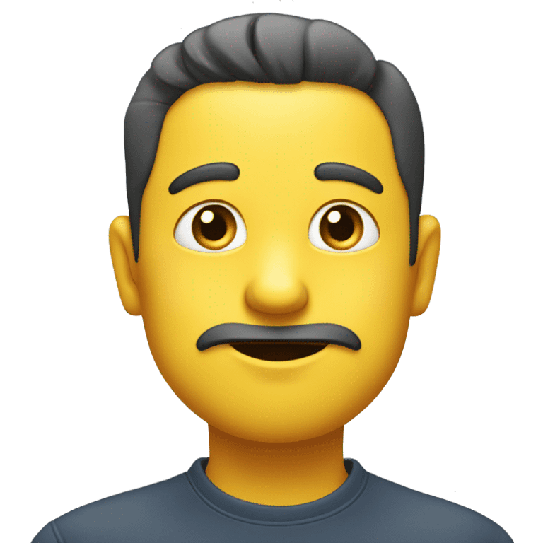 A yellow emoji with furrowed eyebrows looking upwards with thumb and index finger resting on its chin. emoji