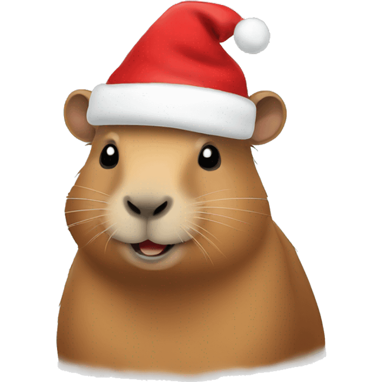 Capybara with christmas hat emoji