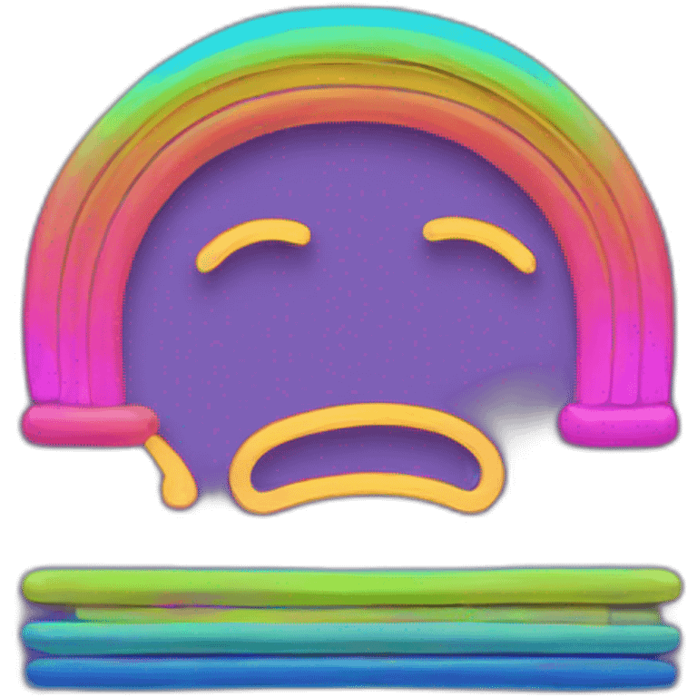 Un like neon de color arcoiris emoji