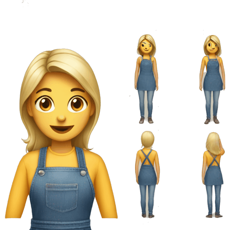 Girl in jeans apron emoji