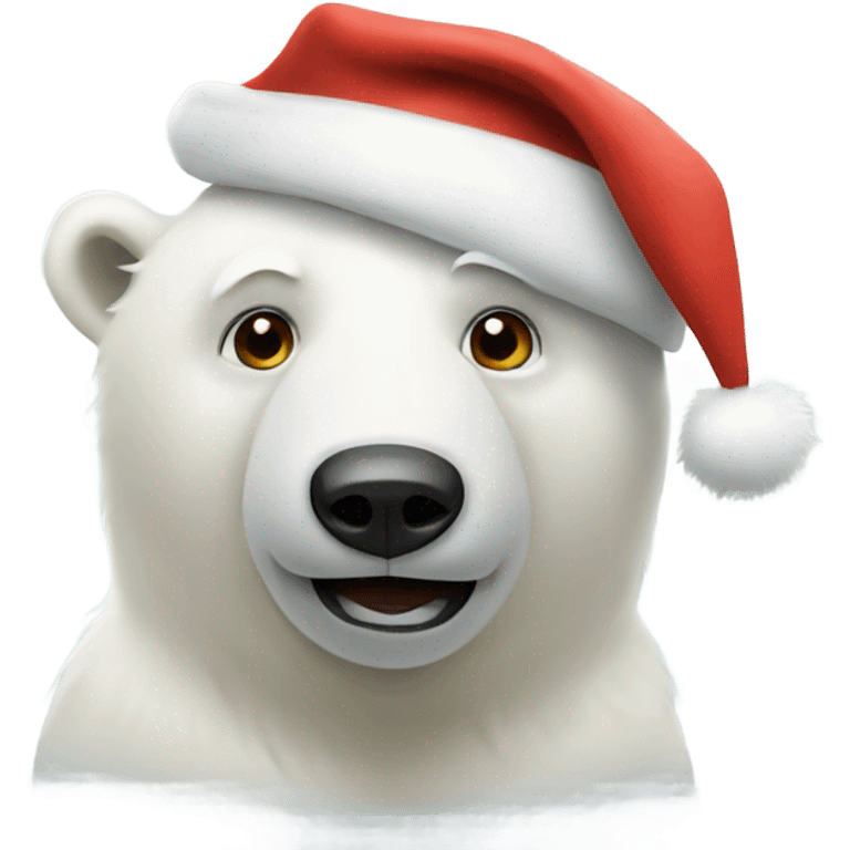 polar bear in a Santa hat emoji