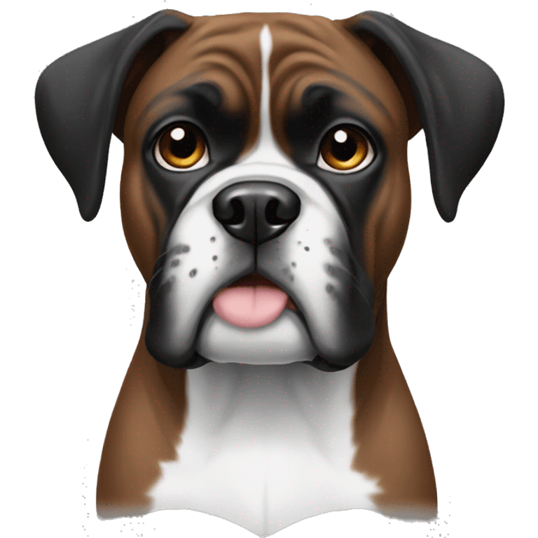 Black and white boxer dog emoji