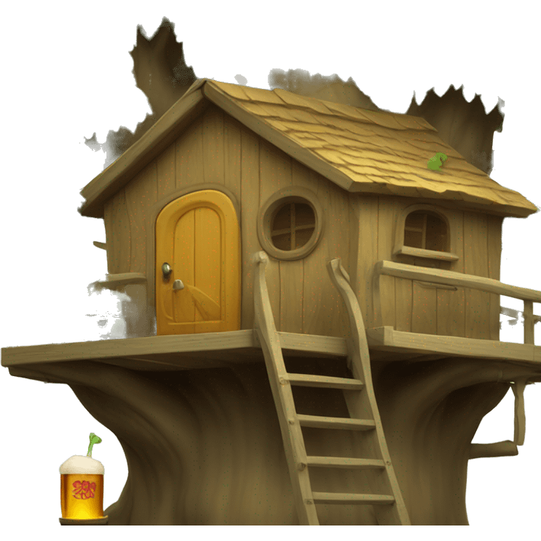 Treehouse with beer emoji