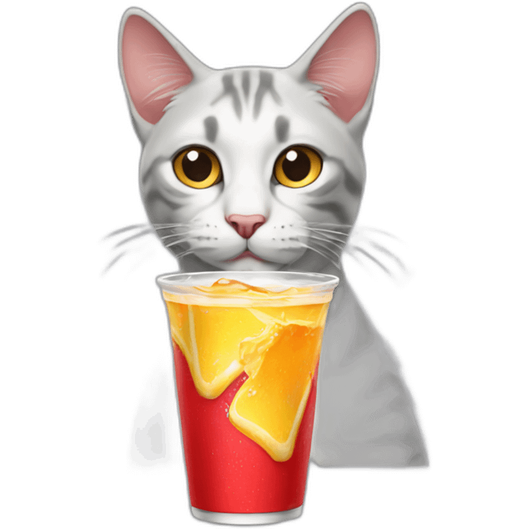 Cat drinking redbull  emoji