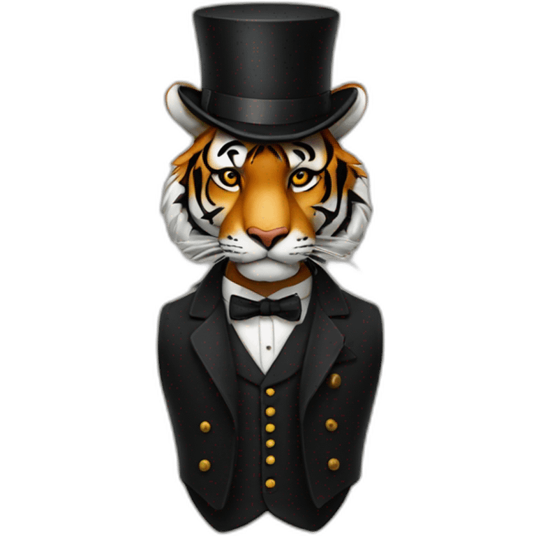 Tiger with a top hat peaky blinders emoji