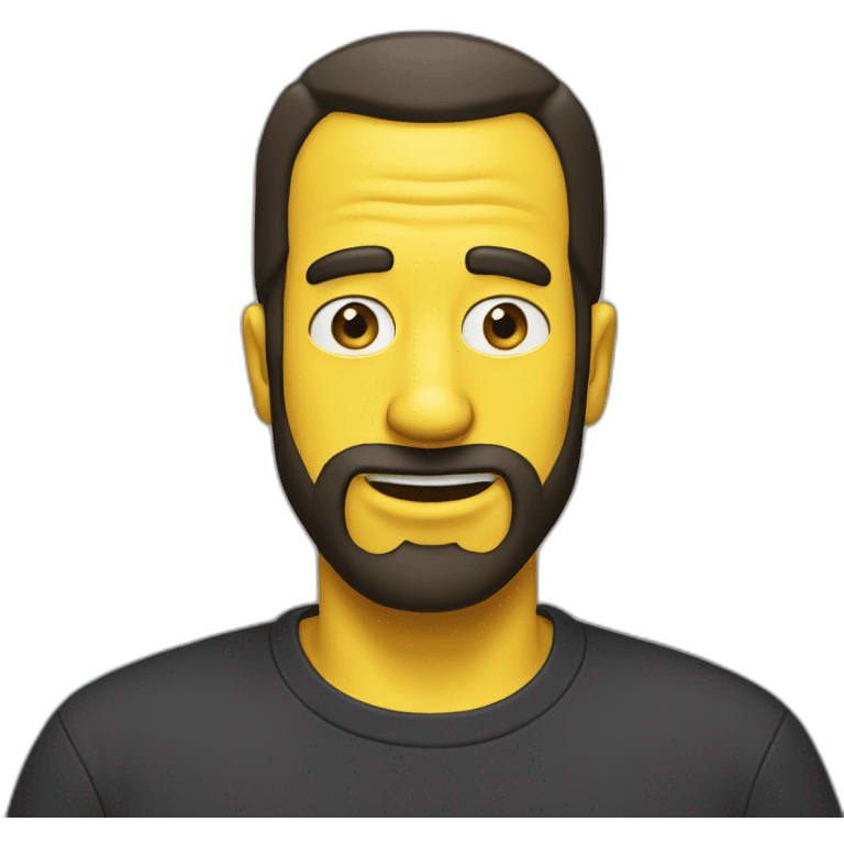 yellow simpsons guy beard dark straight hair emoji