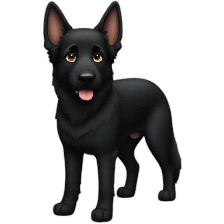 Black German shepherd full-height  emoji