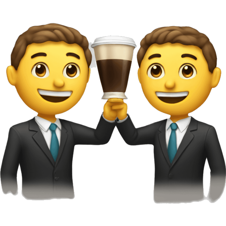 toasting with two cups of coffee emoji