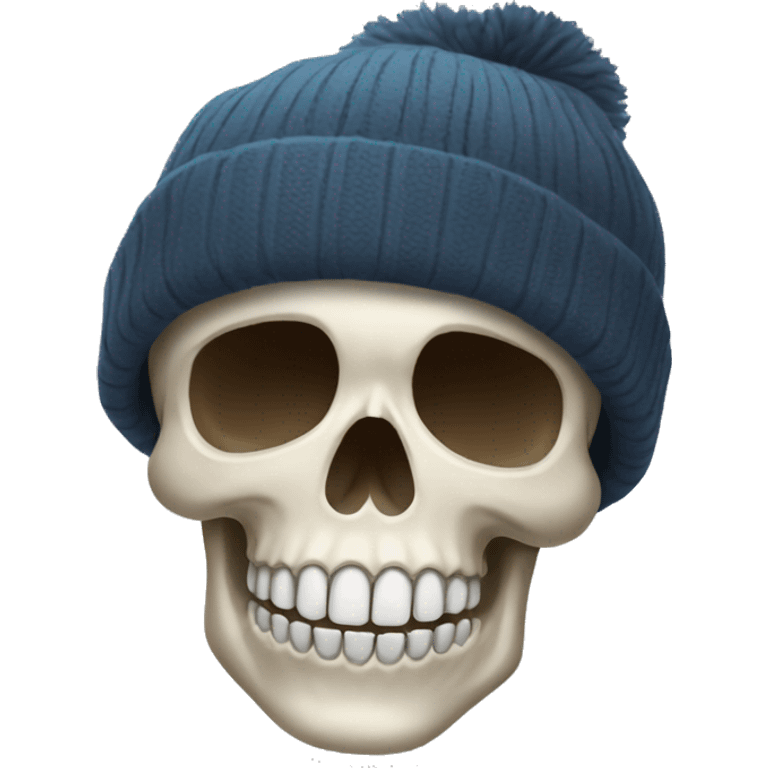 skull wearing winter hat emoji