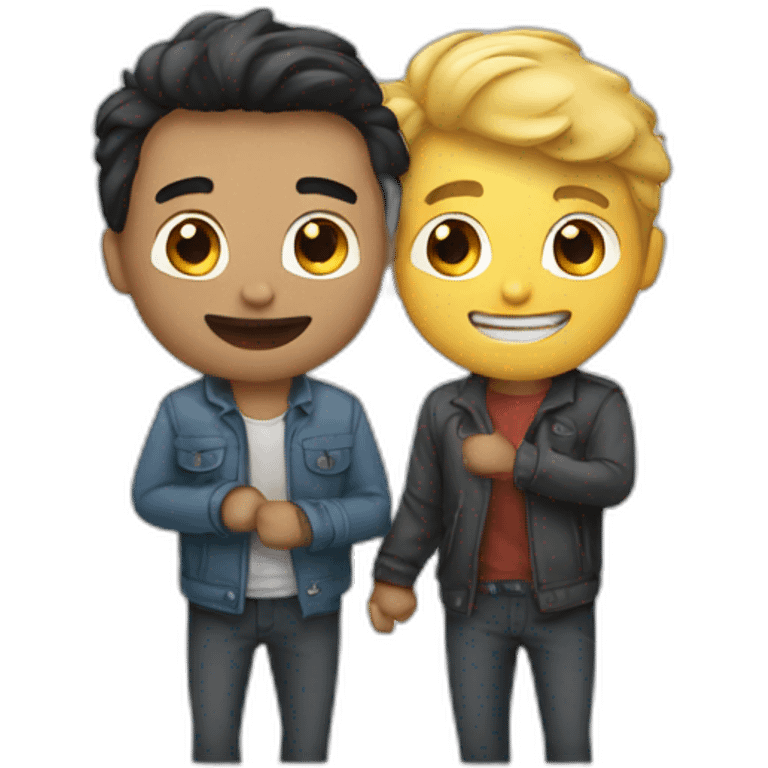 two guys flirting with each other emoji