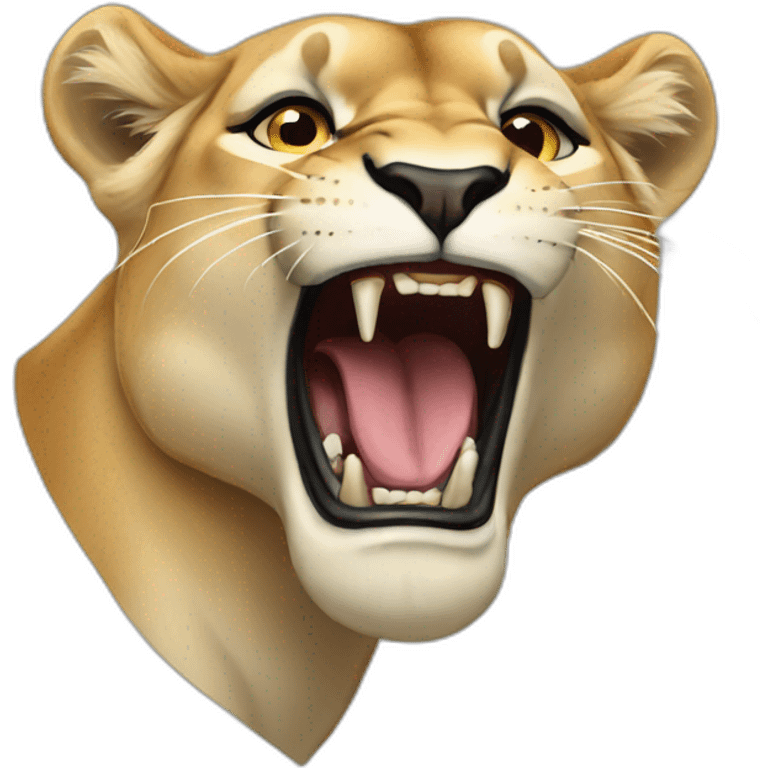 Lioness roaring emoji