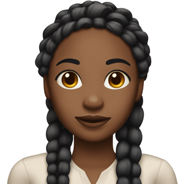 black woman with long braids and lashes emoji