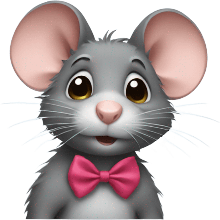 Rat with a hair bow emoji