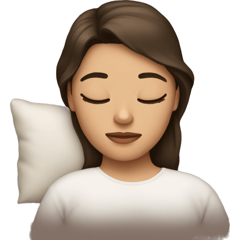 The brunette is sleeping emoji