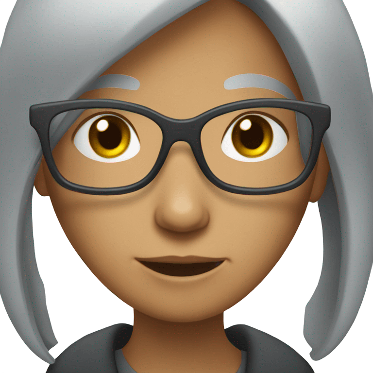 grey haired girl in glasses emoji