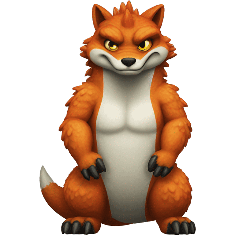 Godzilla look like fox emoji