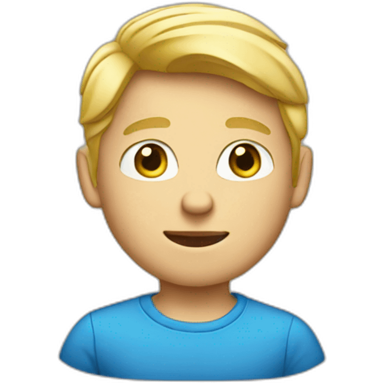 blonde boy in blue shirt iPhone emoji