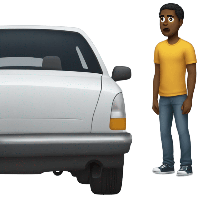 Black guy car broke emoji