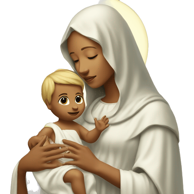 holy Mary with baby Jesus emoji