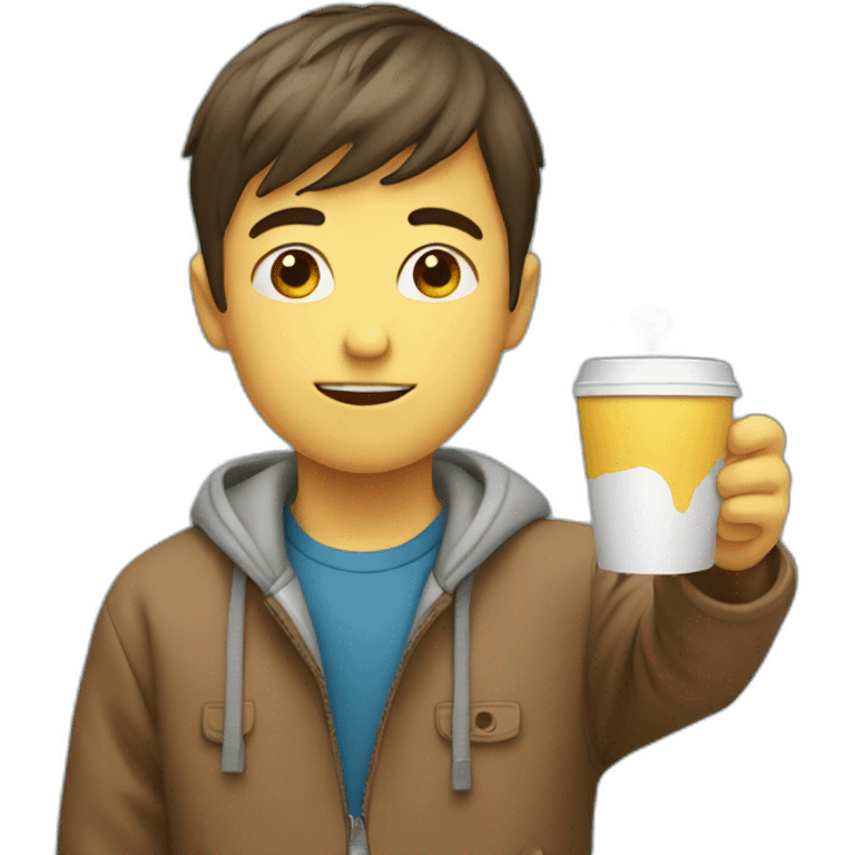 boy balancing cup on nose emoji