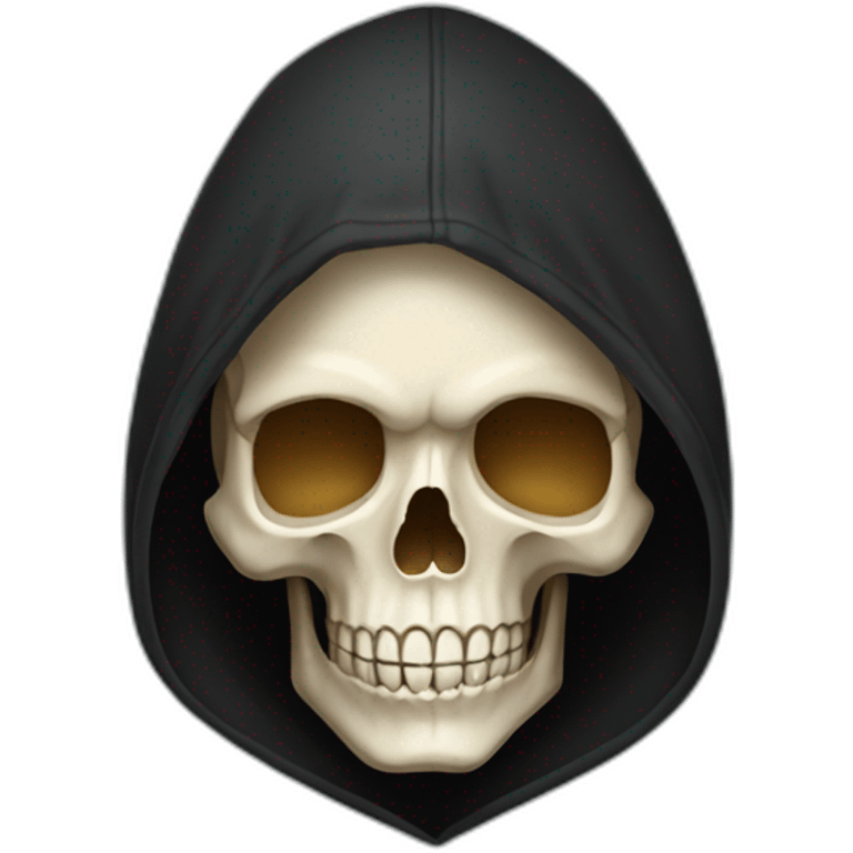 skull in a black hoodie emoji