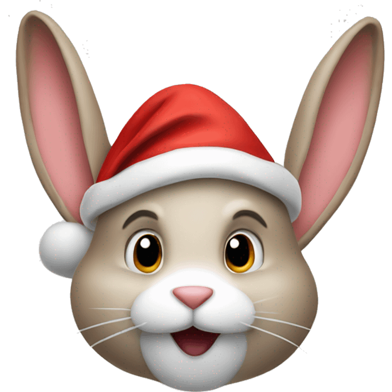 Rabbit with a Santa Claus hat emoji