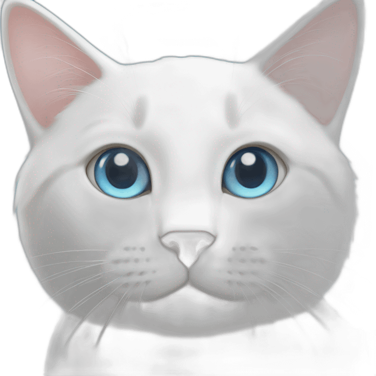 White cat blue eyes emoji