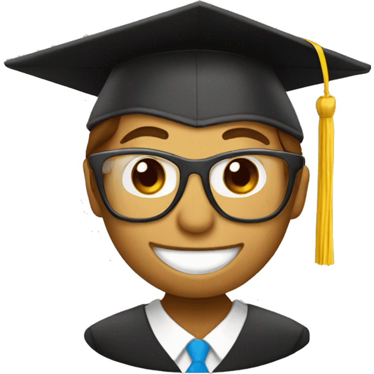 College graduate with graduation cap drinking coffee emoji