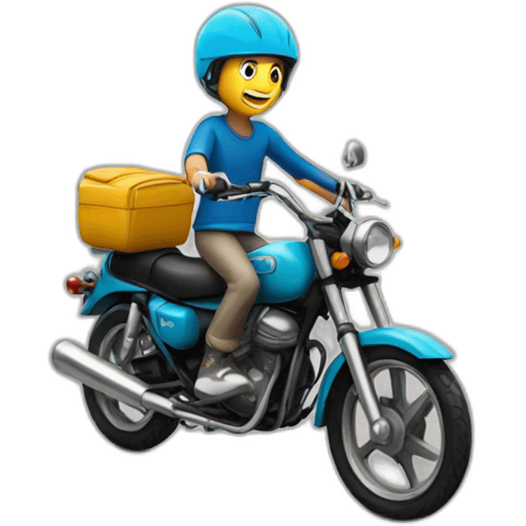 A boy ride a XL 100 emoji