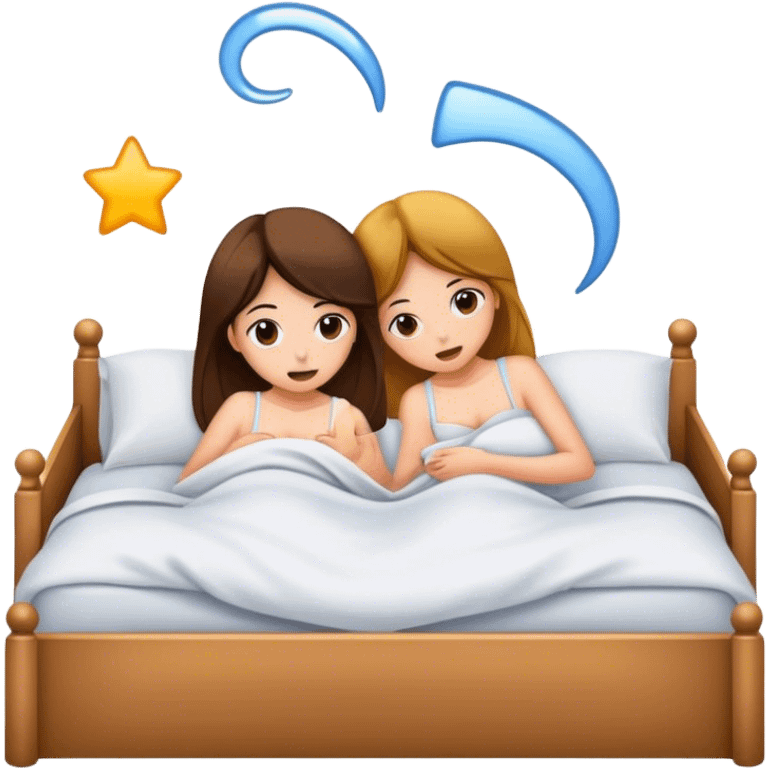 Two girls sfw tribbing in the bed emoji