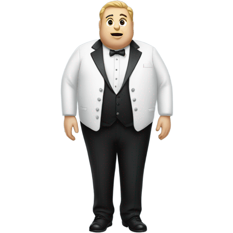 Fat man wearing a tuxedo emoji