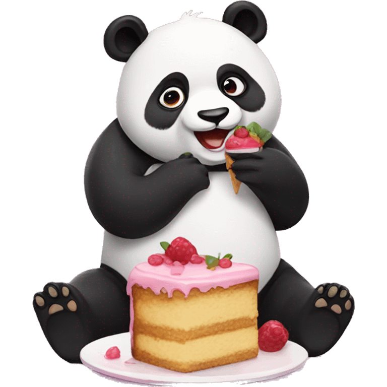 Panda eating cake emoji