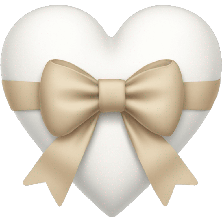 white heart with beige bow emoji