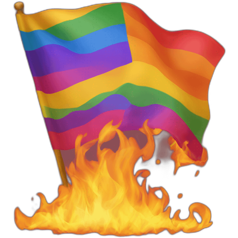 Lgbt flag in fire emoji