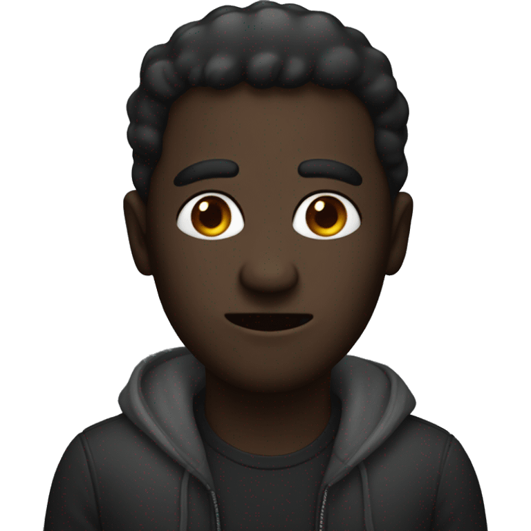 Dark man with mole on the cheeks emoji