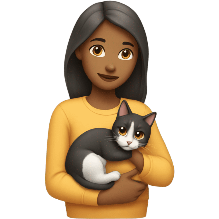 Girl with cat emoji