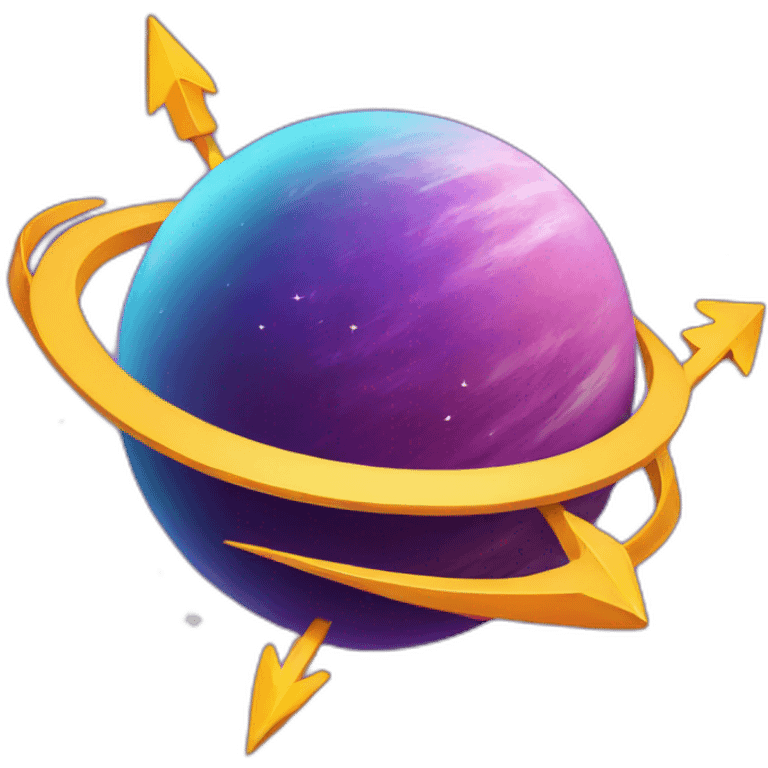 planet with arrows emoji