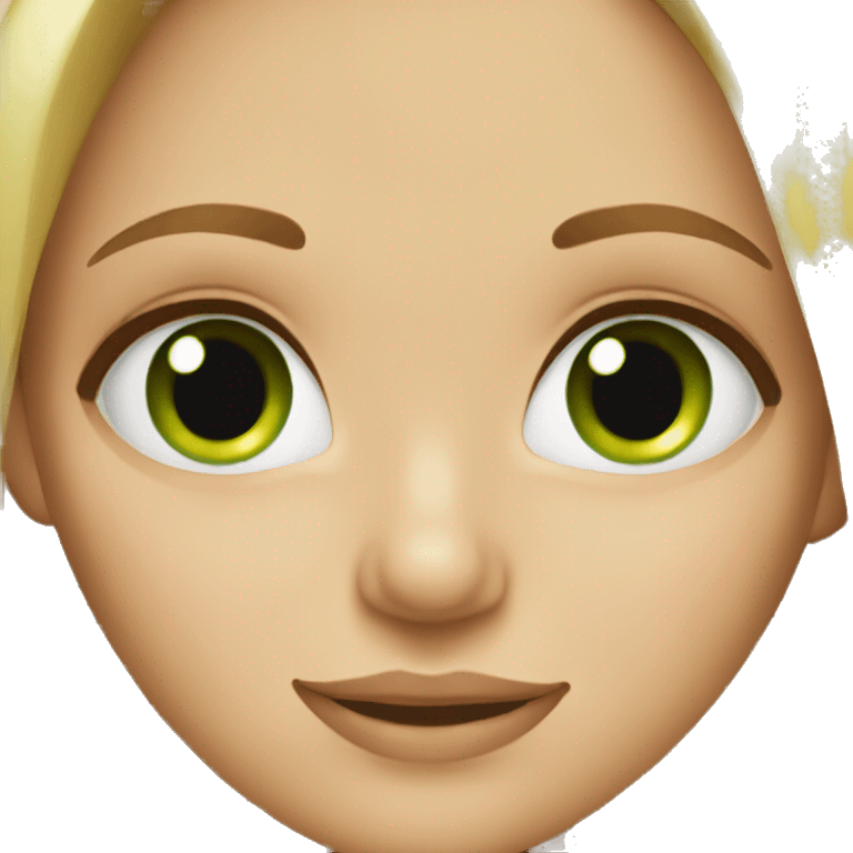 Blond girl with green eyes emoji