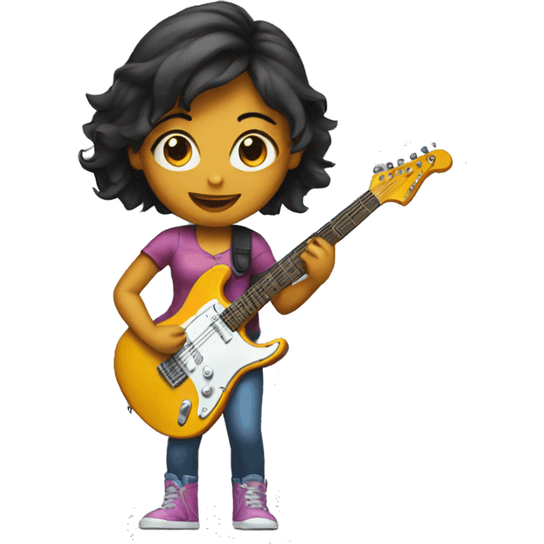 girls playing a electric guitar emoji