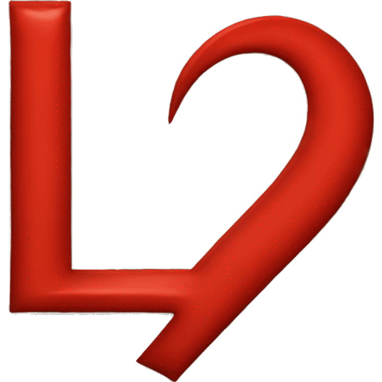 Red heart with the letter L in it  emoji