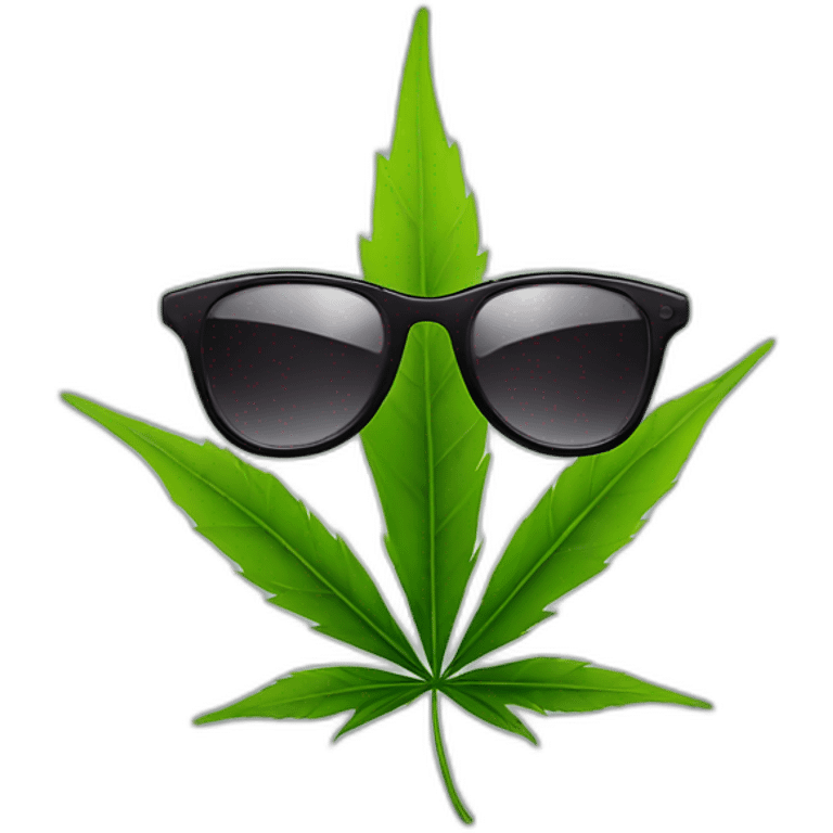 weed leaf with sunglasses emoji