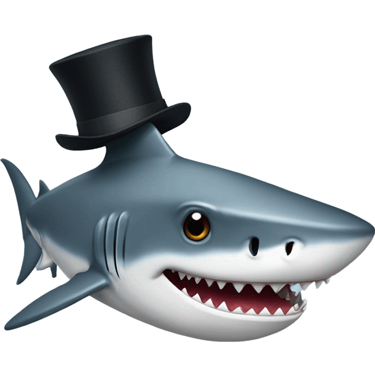 Shark with a tophat emoji