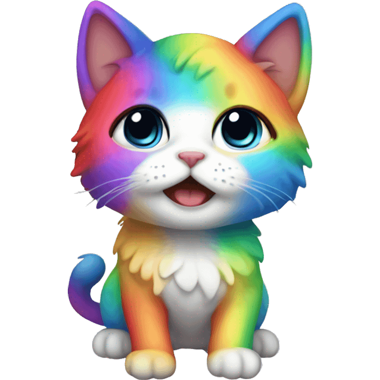 rainbow chibi cat emoji